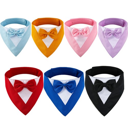Formal Dog Tuxedo Wedding Dog Bandana Collar Dog Collar With Bow Tie Adjustable" - Picture 3 of 19