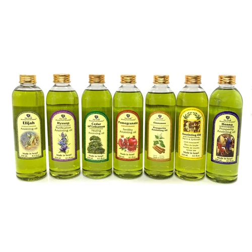 Set of 7 x mixed Anointing Oils 250 ml. - 8.5 fl.oz from Holyland Jerusalem