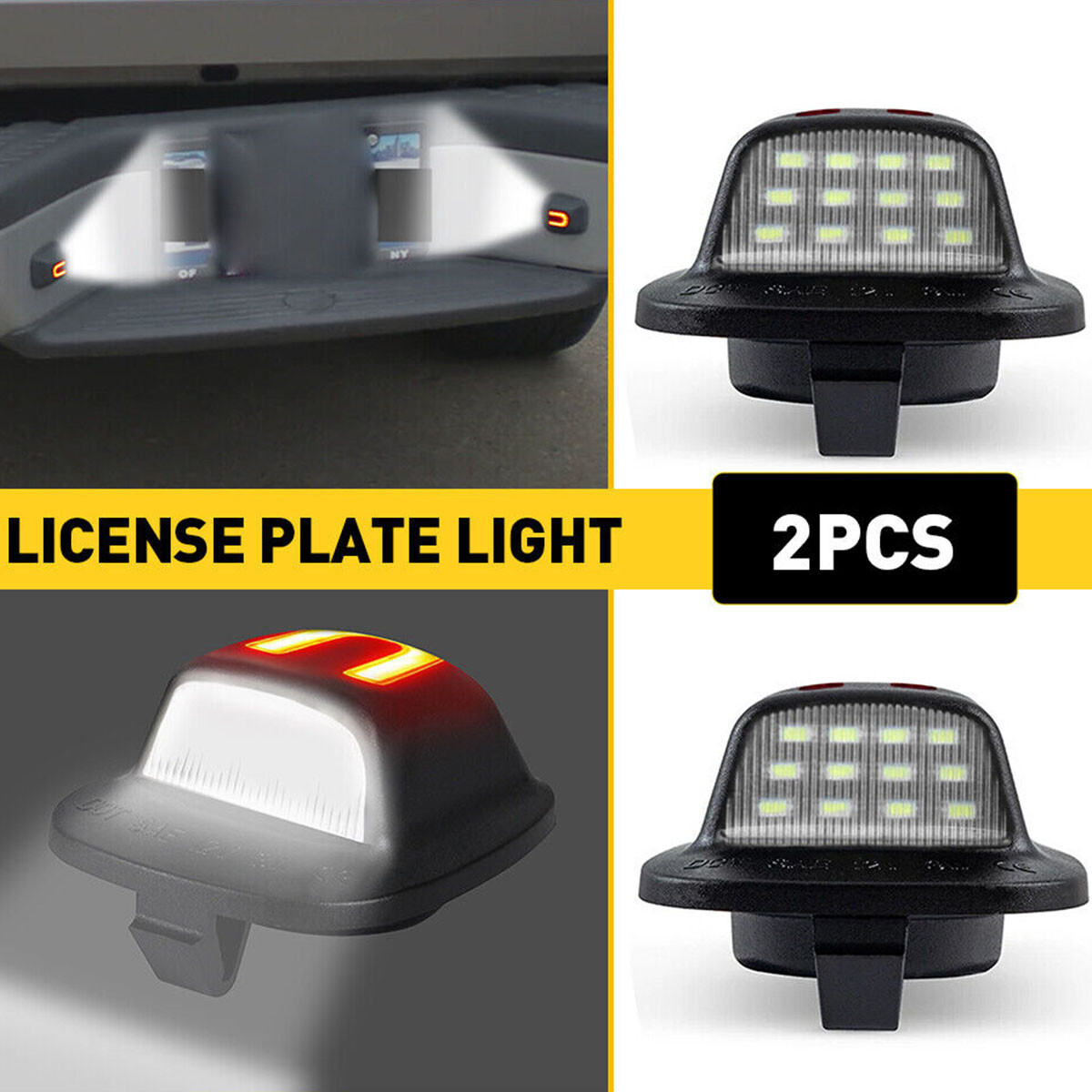 Tundra License Plate Light Full White LED License Plate Lights For 1998-2004 Nissan Frontier & Xterra License Plate Bracket With Led Light - Foto 12