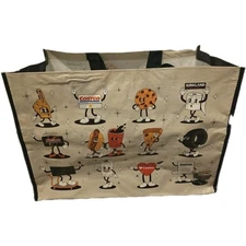 Costco Reusable Shopping Bags 4 Pack Retro Mascot 20x14x11.5 Grocery Tote New 