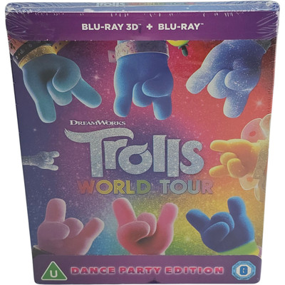 Trolls-To World Tour Blu-Ray 3D + Blu-Ray Steelbook Zavvi Exclusiv Region B