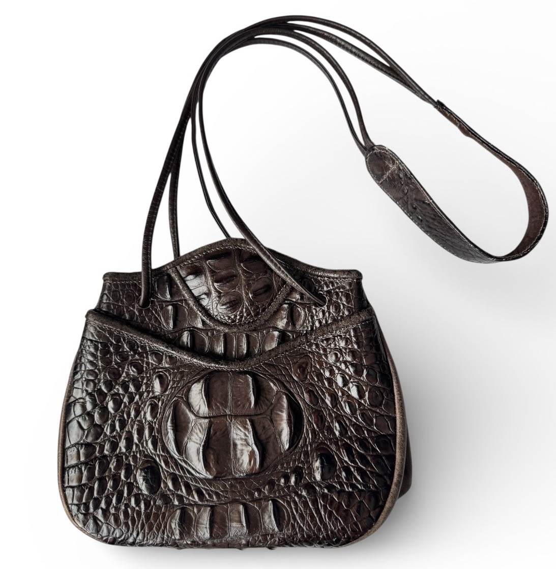 Vintage Jo Ann Page Shoulder Bag Genuine Alligator and Cow Full Grain Leather