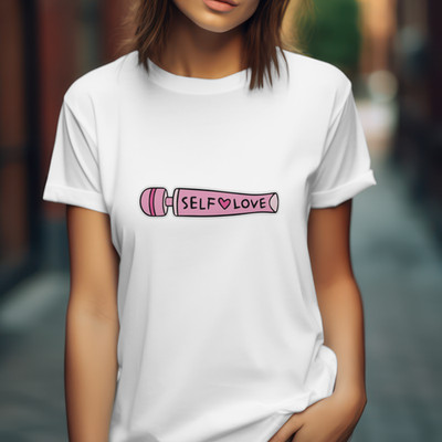 SELF-LOVE VIBRATOR T-Shirt | Lustig Unhöflich Neuheit Witz Tee | Damen Regular Fit