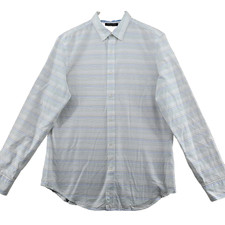 Banana Republic Grant Fit Men' Size L White Stripe Custom Soft Wash Casual Shirt