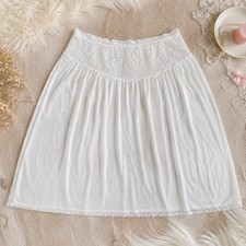 Fortune Vintage Half Slip Ivory Lace Waist Antron III Nylon Size 22-24 USA Made