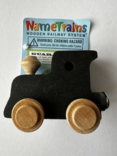 Maple Landmark Inc. 10110 NameTrains Black Engine Wooden Train Car