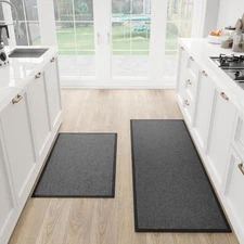 Kitchen Mat Set of 2 PCS Cushioned Non Slip Rugs for Kitchen Floor Absorbent ...