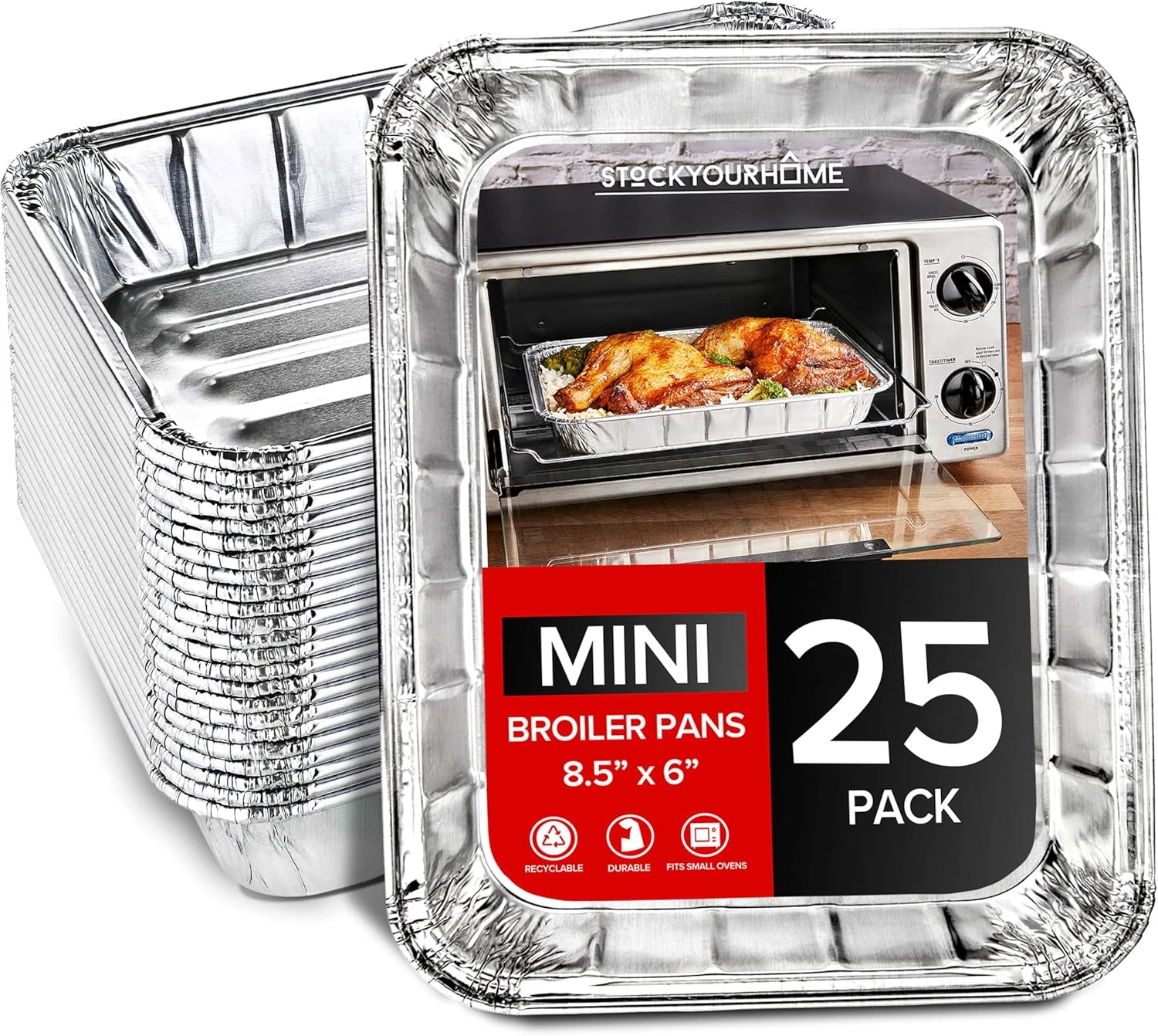 25 Pack- Mini Toaster-Oven Broiler Pans Single Serve Personal Use Dorm Rooms
Opens in a new window o