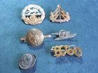 Job lot 6 WW1 & WW2 Military badges pins Police ghbutton Military collectibles