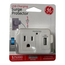 GE 1-Outlet USB Charging Surge Protector