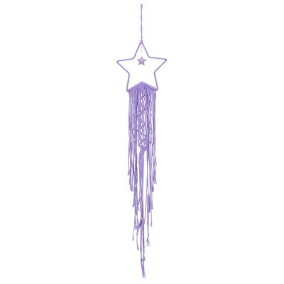 Macrame Dream Catchers, Purple Handmade Star Design Cotton Dream Catcher
