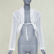 JACQUEMUS Bridal Le Chouchou 2023 Runway Dentelle white tulle jacket FR34 XS
