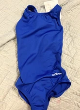 Womens Dolfin One Piece Swimsuit, Size 24  racer back, Blue