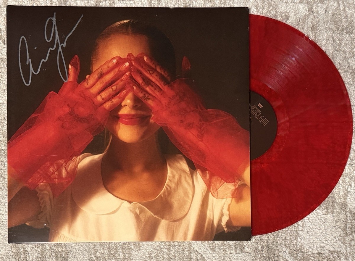 ARIANA GRANDE SIGNED ETERNAL SUNSHINE VINYL LP - JSA LOA LETTER OF