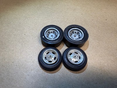 Halibrand Big & Little Drag Race Set Wheels Goodyear Slicks Skinny Tires 1/25