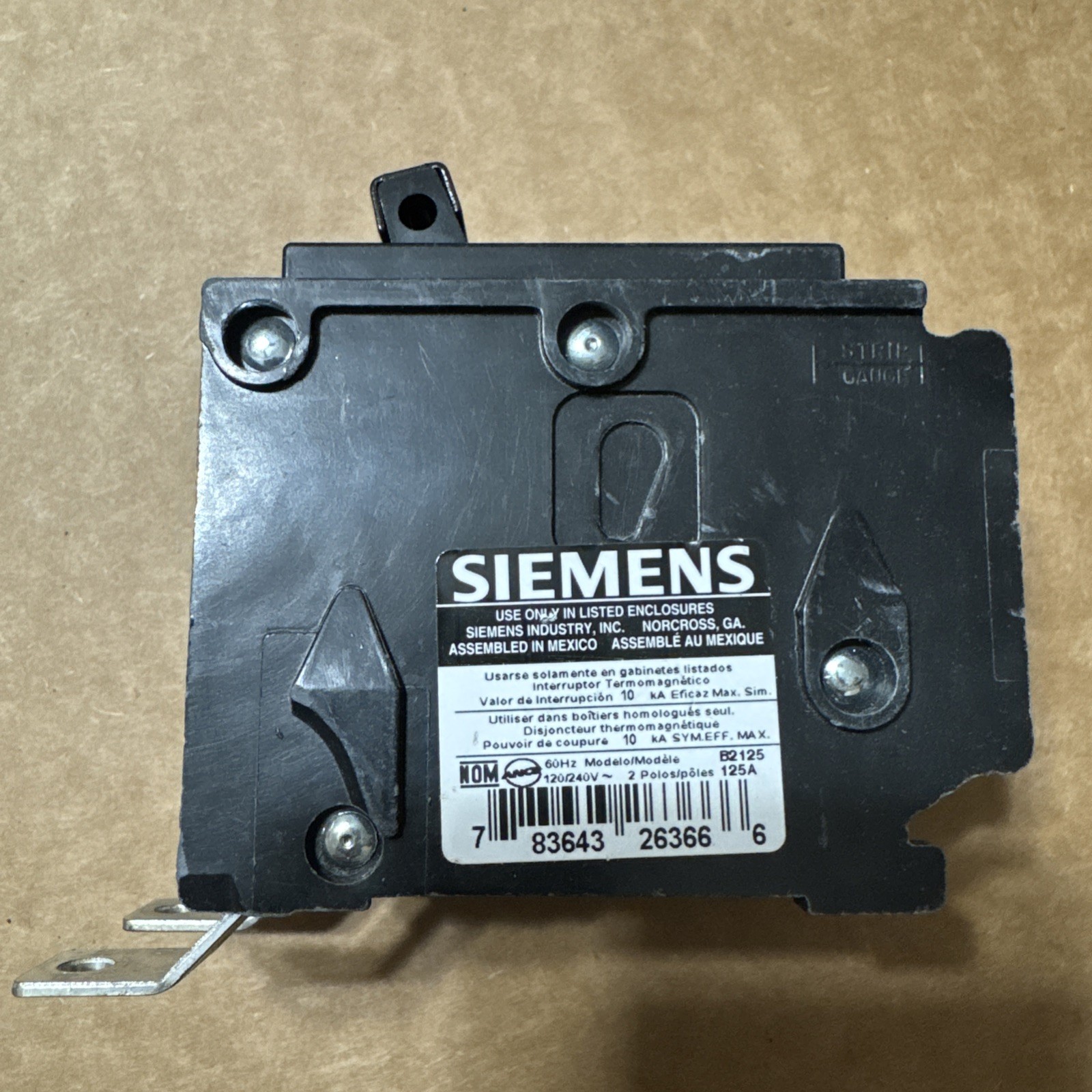 Siemens B2125 125-Amp Double Pole 120/240-Volt 10KAIC Bolt in Breaker