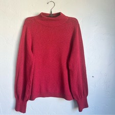 Chico's Women's Red Heather Mock Turtleneck Fall Winter Sweater Size Small