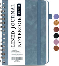 Lined Spiral Journal Notebook for Women  Men, College Ruled Hardcover Notebook
