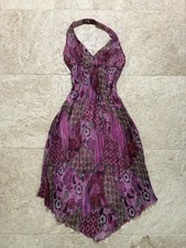 VINTAGE Y2K RARE Bisou Bisou Floral Halter Dress Size 6