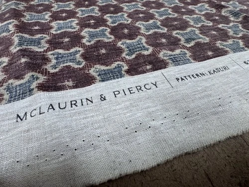 McLaurin & Piercy Kasuri Designer Fabric 3.8 Yards + 69” Allowance Linen 2024 image 6