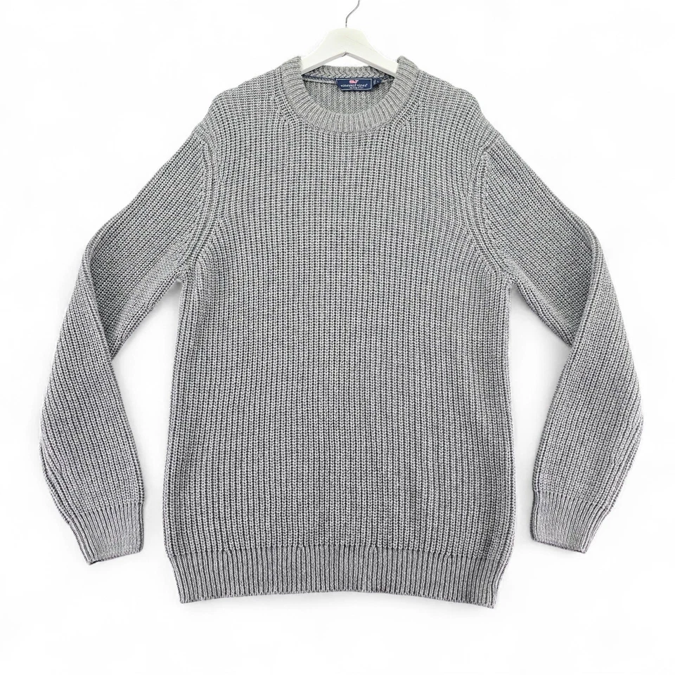 Vineyard Vines Gray Cotton Knit Sweater Mens Large Crewneck Casual Comfy - Image 2 of 4