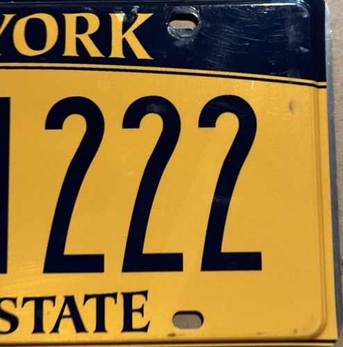 LICENSE PLATE PLATE New York Empire State, Triple 222  CMD – 1222 