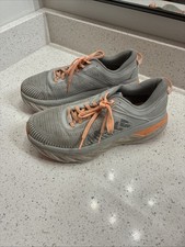 Hoka Bondi 7 Womens 9 Running Shoe Gray Comfort Sneaker Harbor Mist Gym Comfy