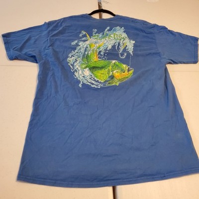 Salt Life Men's 2XL Blue Mahi Dolphin Fish Graphic Pocket T-Shirt Cotton Adult