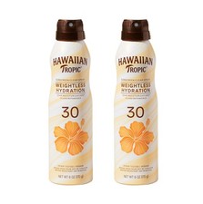 Hawaiian Tropic Weightless Hydration Sunscreen Spray SPF 30 6 oz 2 Pack