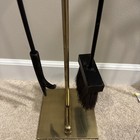 Vintage Solid Fireplace Tool Stand Poker  and brush — photo 4