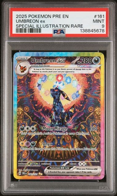 PSA 9 MINT Umbreon EX Prismatic Evolutions English SAR 2025 Pokemon 161/131