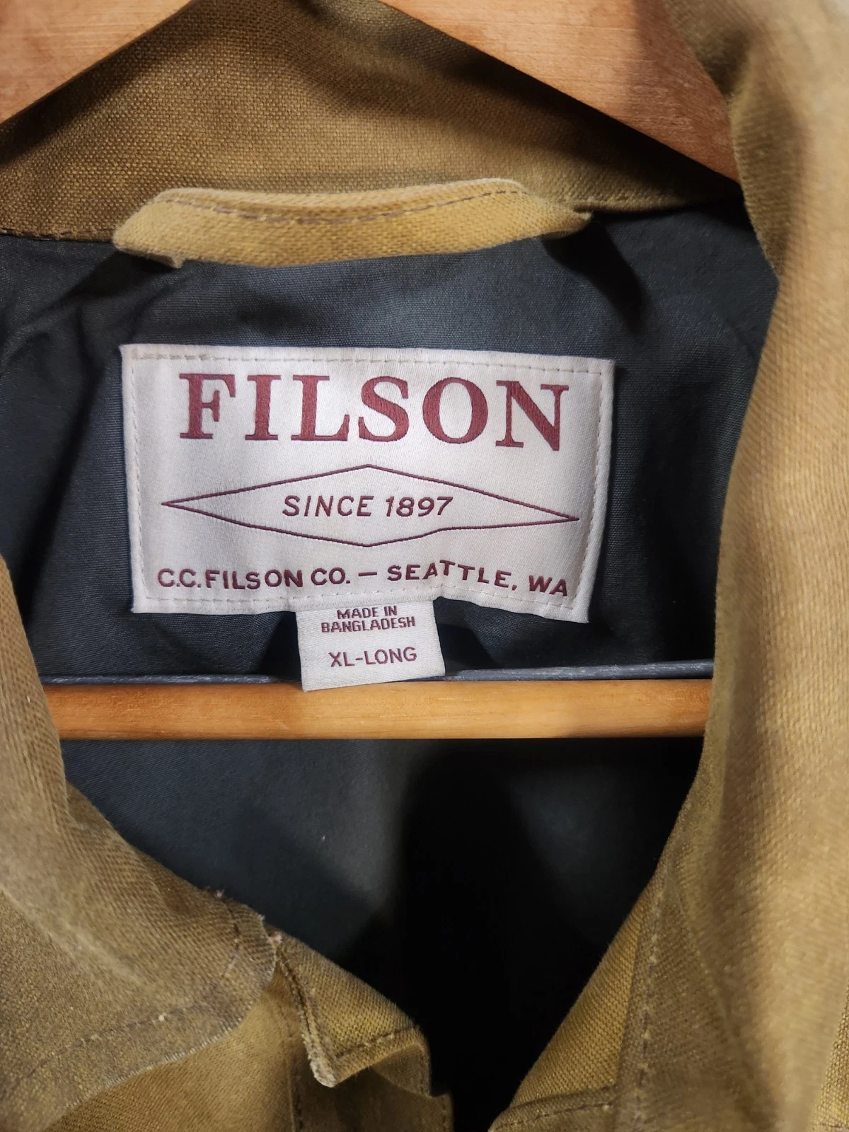 Filson Lined Tin Cloth Cruiser Jacket XL Long image 3