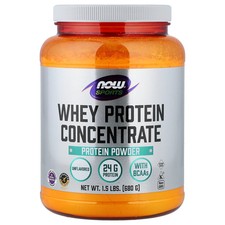 Now Foods, Sports, Whey Protein Concentrate, Natural Unflavored, 1.5 lbs (680 g)