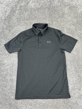 Under Armour Polo Shirt Mens Small Black Gray Heatgear Golf