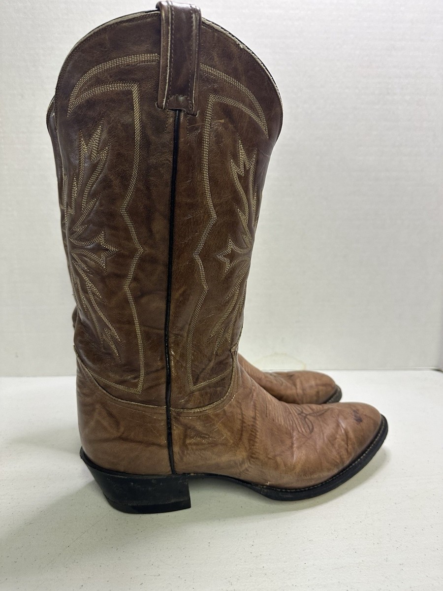 Tony★Lama US9.5 デッドストック　ブラウン Tony Lama Men's Cowboy Boots Brown Leather Size 9.5D Point