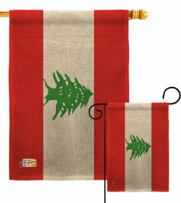 Lebanon Burlap Garden Flag Nationality Decorative Small Gift Yard House Banner