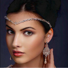 Crystal Forehead Headdress Elven Rhinestone Bridal Arabian Wedding Head Jewelry