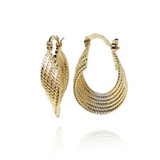18k Layered Real Gold Filled Multi colors Hoop Earrings