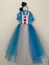 Princess Paradise Costume Full Length Alice in Wonderland Dress Sz M Kid Child