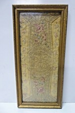 ANTIQUE FRAME EMBROIDERY SILK PANEL TAPESTRY HANDY WORK ART BURLINGTON GALLERY