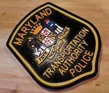 Police Maryland Transportation Authority routed wood patch plaque sign Custom