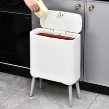 Narrow Waste Bin Home Kitchen Rubbish Trash Can Dustbin Tall Toilet Bin with Lid