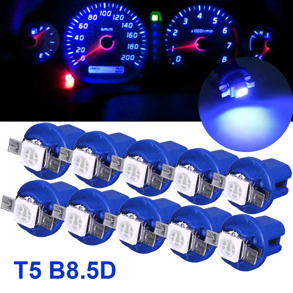10x T5 B8.5D 5050 LED Salpicadero Instrumento Bombillas Accesorios Interior Coche Foto 2 de 4