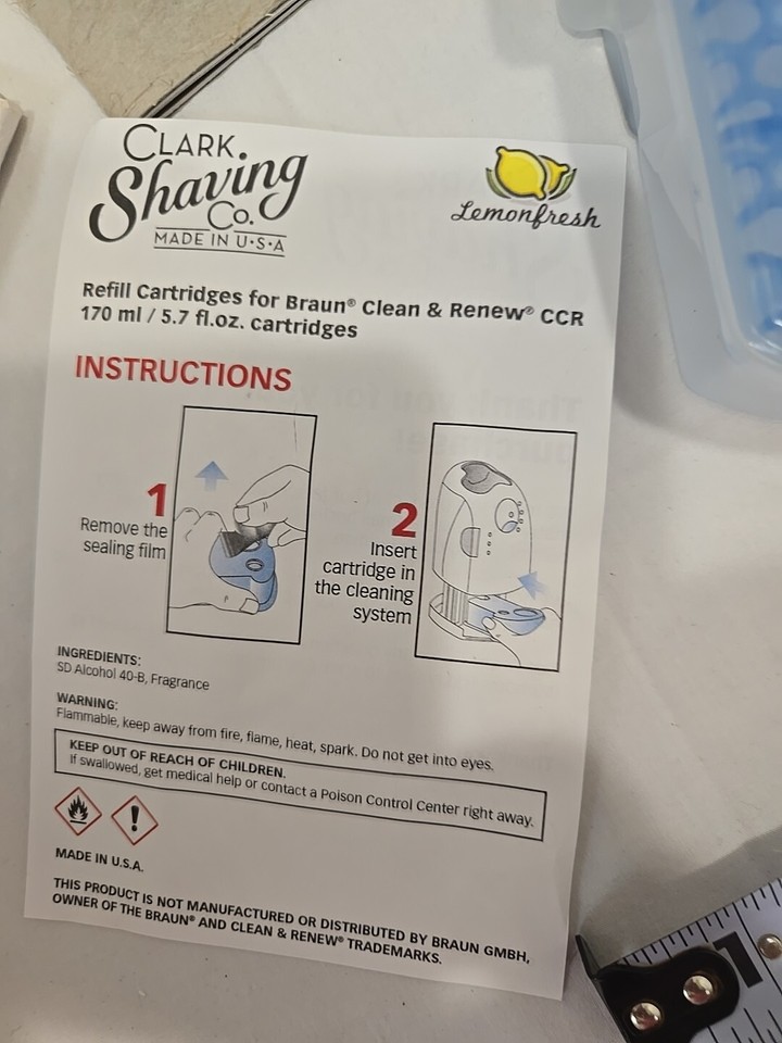 Set of 3 Clark Shaving Co Lemon Scent Cleaning Cartridge 5.75 Fl Oz