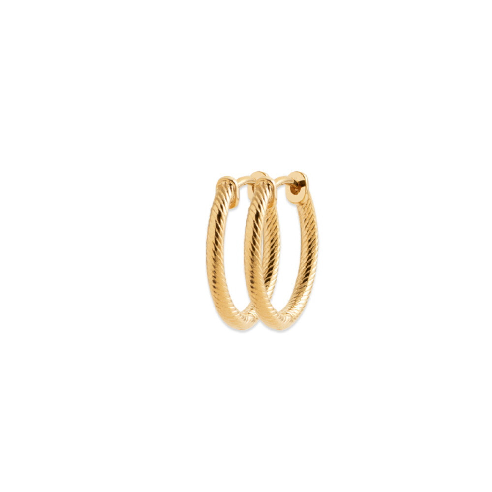 Boucles d'oreilles créoles plaqué or 18k tressées 15mm pour un style bohème chic