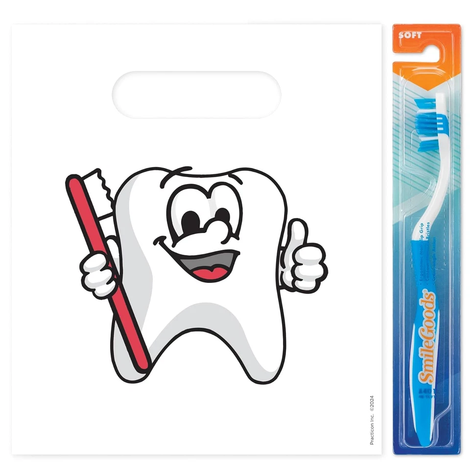 Tootie Diente 7-3/4" X 9" Bolsa de Regalo Dental, Higiene Dental Cuidado del Paciente Goodie Foto 3 de 4