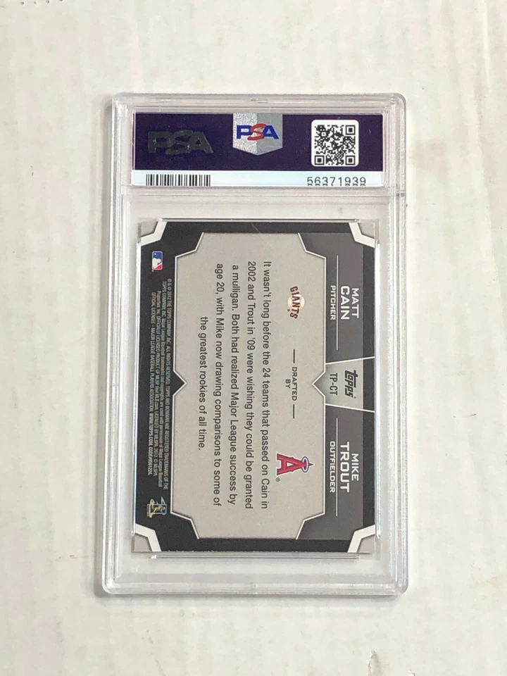 Mike Trout 2012 Bowman Draft Top 10 ¡INSERTO con Matt Cain! PSA CASI NUEVO-COMO NUEVO 8! CANTIDAD DISPONIBLE! Foto 3 de 3