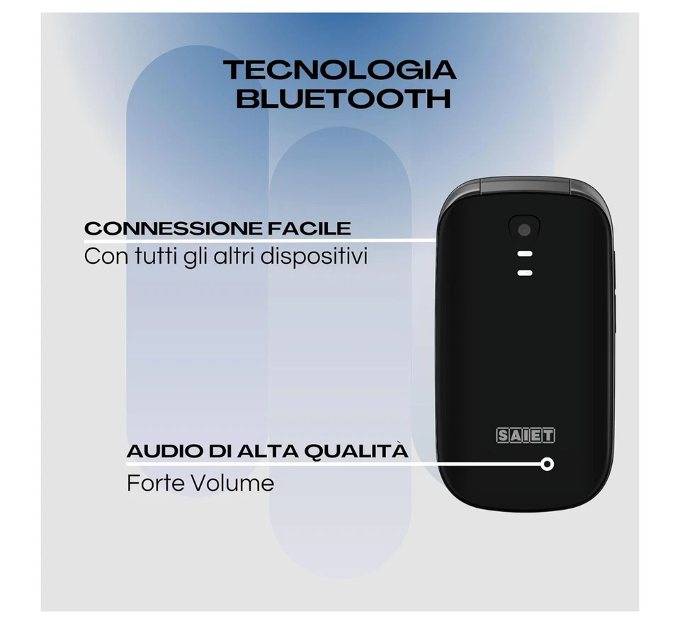 Telefono cellulare per anziani a CONCHIGLIA tasti grandi fotocamera sos gsm flip - Immagine 4 di 4