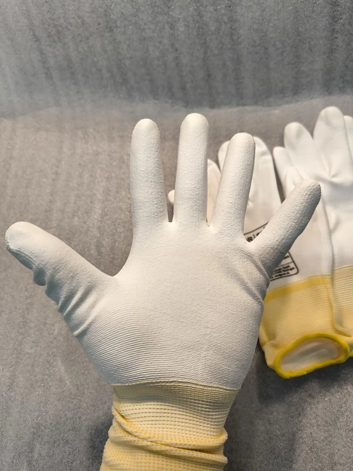 10 Paar Weiße Arbeitshandschuhe Mechaniker Montagehandschuh PU-Schicht Gr.09/XL - Bild 2 von 4