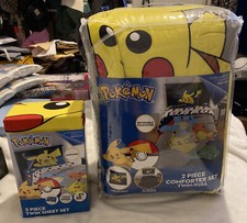 Pok mon 5 Piece Twin Comforter Set New Sealed Htf 72  x 86  